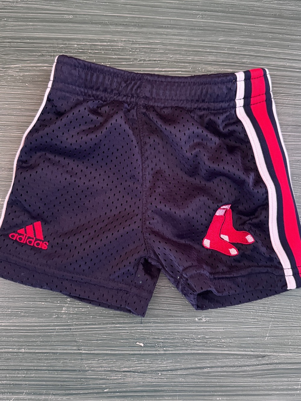 Adidas Baby Navy Blue Athletic Shorts with Red Accents Red Sox